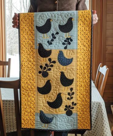 Timeless Hen Quilted Table Runner