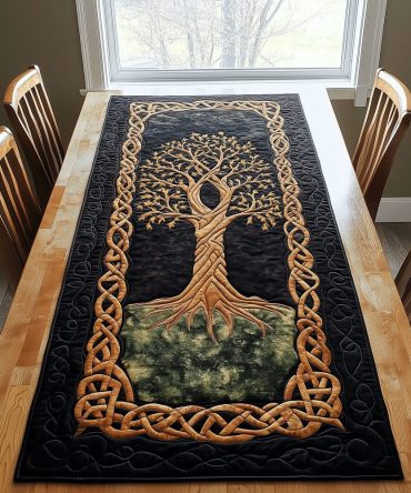Timeless Oak Quilted Table Runner