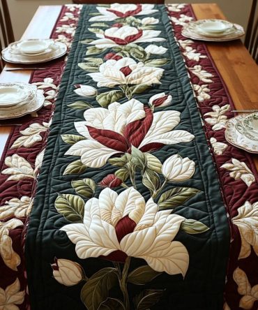 Timeless Blossom Touch Quilted Table Runner