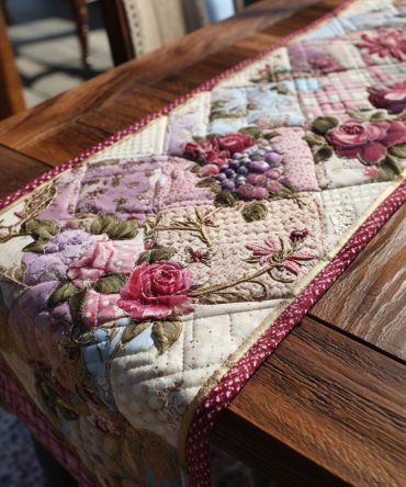 Timeless Floral Quilted Table Runner