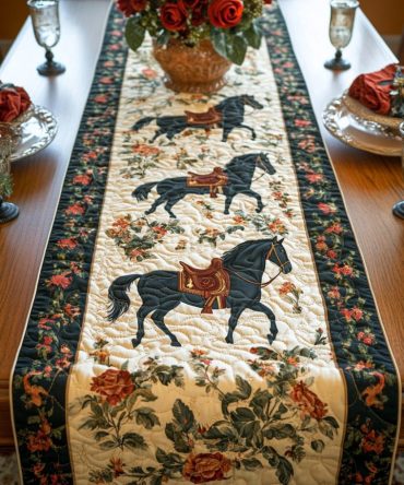 Timeless Gallop Quilted Table Runner