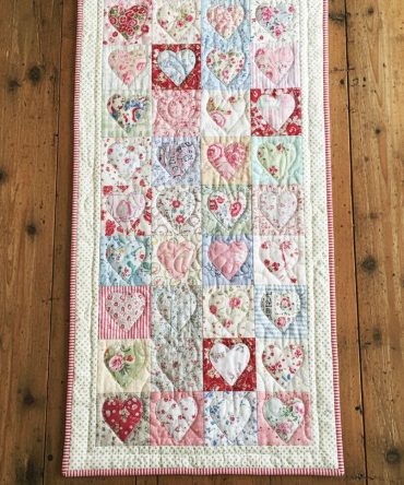 Timeless Heart Quilted Table Runner