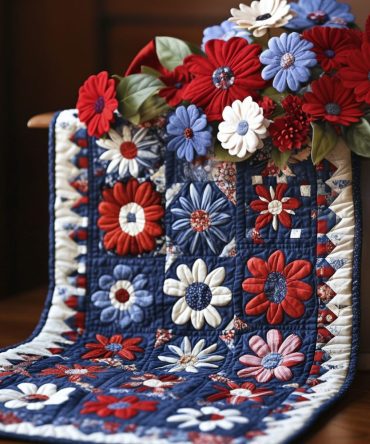 Timeless Patriot Quilted Table Runner