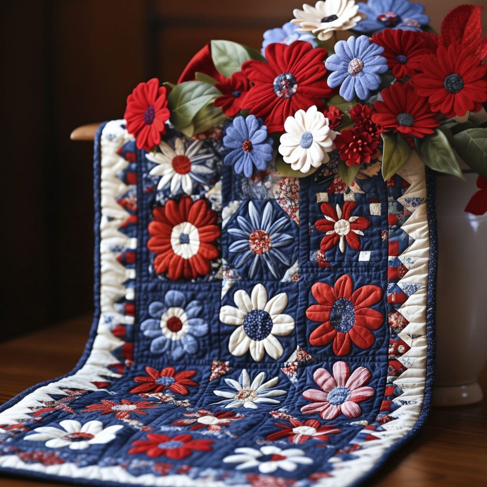 Timeless Patriot Quilted Table Runner