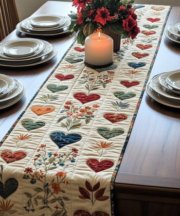 Timeless Romance Quilted Table Runner