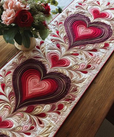Timeless Romance Trail Quilted Table Runner