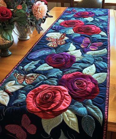 Timeless Roses Quilted Table Runner