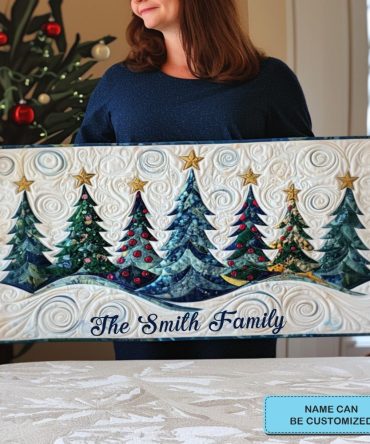 Tinsel Tree Trails Personalized Quilted Table