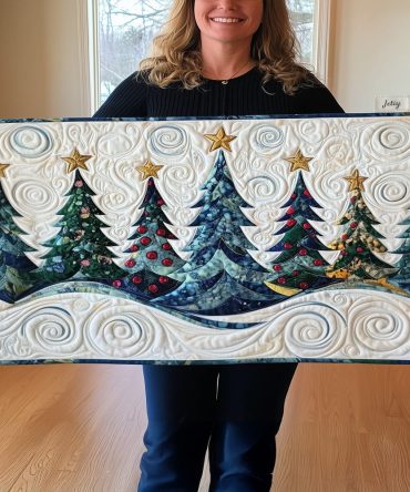 Tinsel Tree Trails Quilted Table Runner