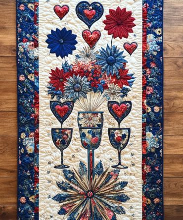 Toast To Happiness Quilted Table Runner