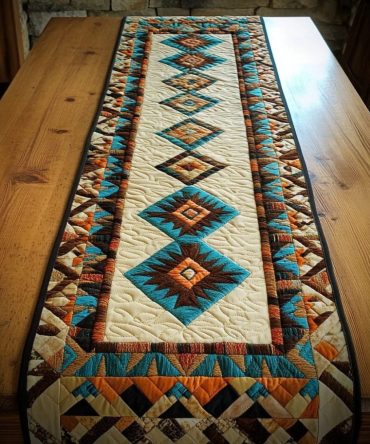 Totem Grid Quilted Table Runner