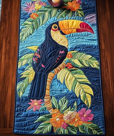 Toucan Bloom Quilted Table Runner
