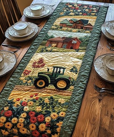 Tractor Dreams Quilted Table Runner