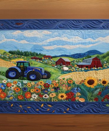 Tractor Trail Quilted Table Runner