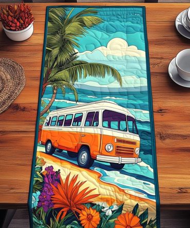 Trails And Tales Beach Quilted Table Runner