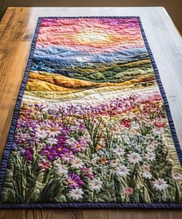 Tranquil Vista Quilted Table Runner