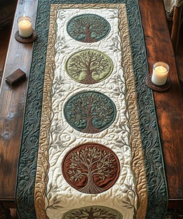 Tree Harmony Quilted Table Runner