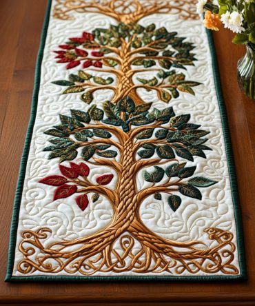 Tree Of Eternity Quilted Table Runner