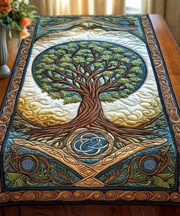 Tree Of Life Quilted Table Runner