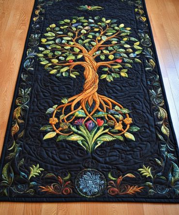 Tree Of Wisdom Quilted Table Runner