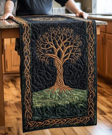 Tree Of Life Elegance Quilted Table Runner