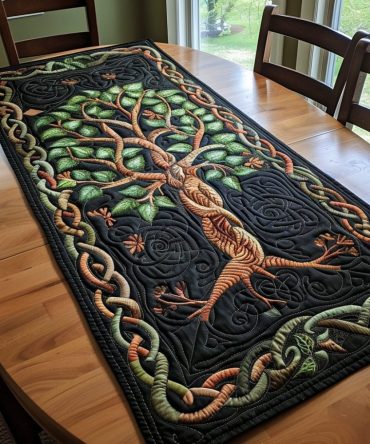 Tree Of Life Quilted Table Runner