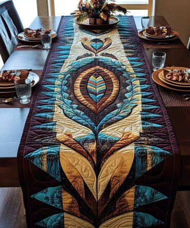 Tribal Flame Quilted Table Runner