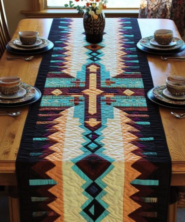 Tribal Rhythms Quilted Table Runner