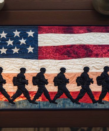 Troops And Glory Quilted Table Runner