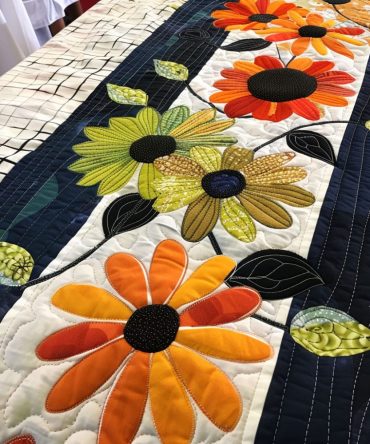 Tropical Twilight Quilted Table Runner
