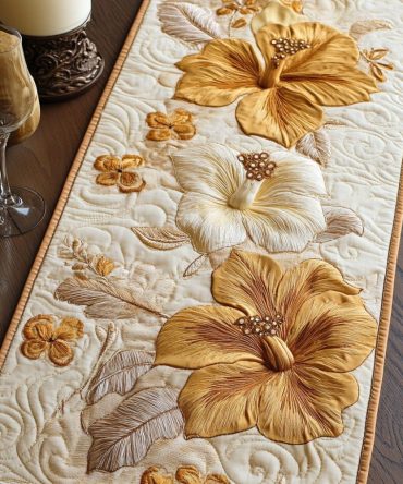 Tropical Bloom Quilted Table Runner