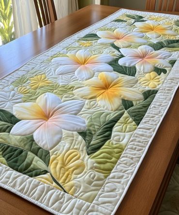 Tropical Blooms Quilted Table Runner