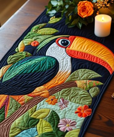 Tropical Charm Quilted Table Runner