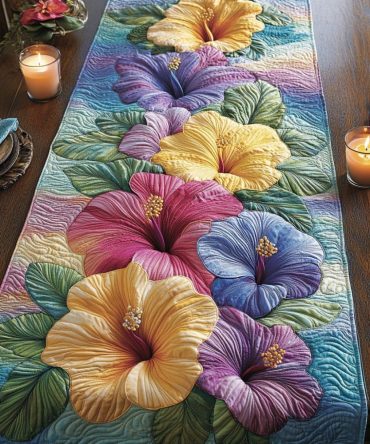 Tropical Elegance Quilted Table Runner