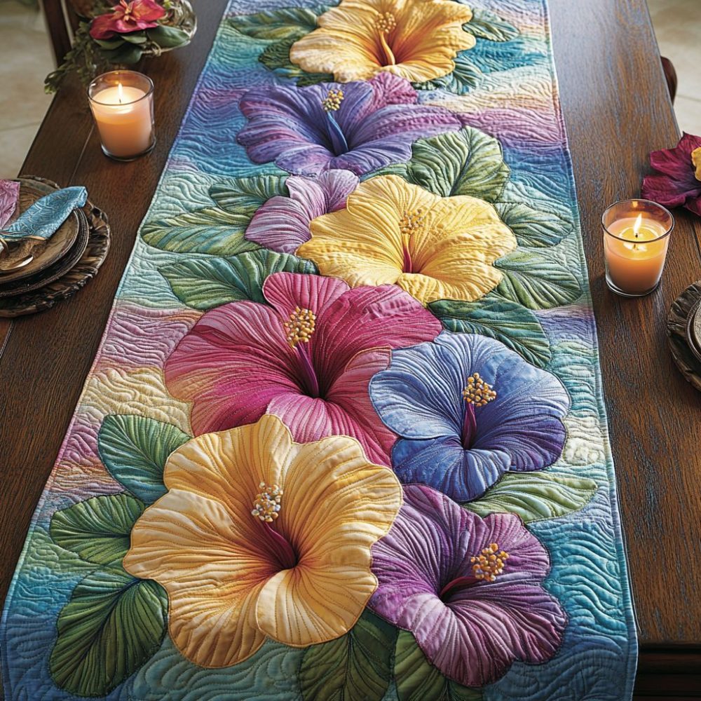 Tropical Elegance Quilted Table Runner