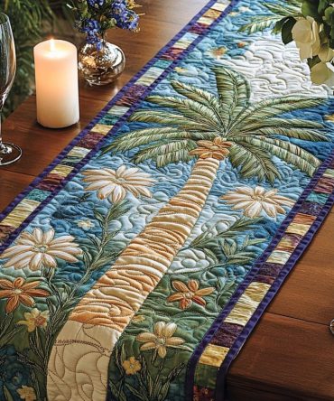 Tropical Trail Quilted Table Runner