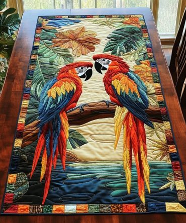 Tropical Wings Quilted Table Runner