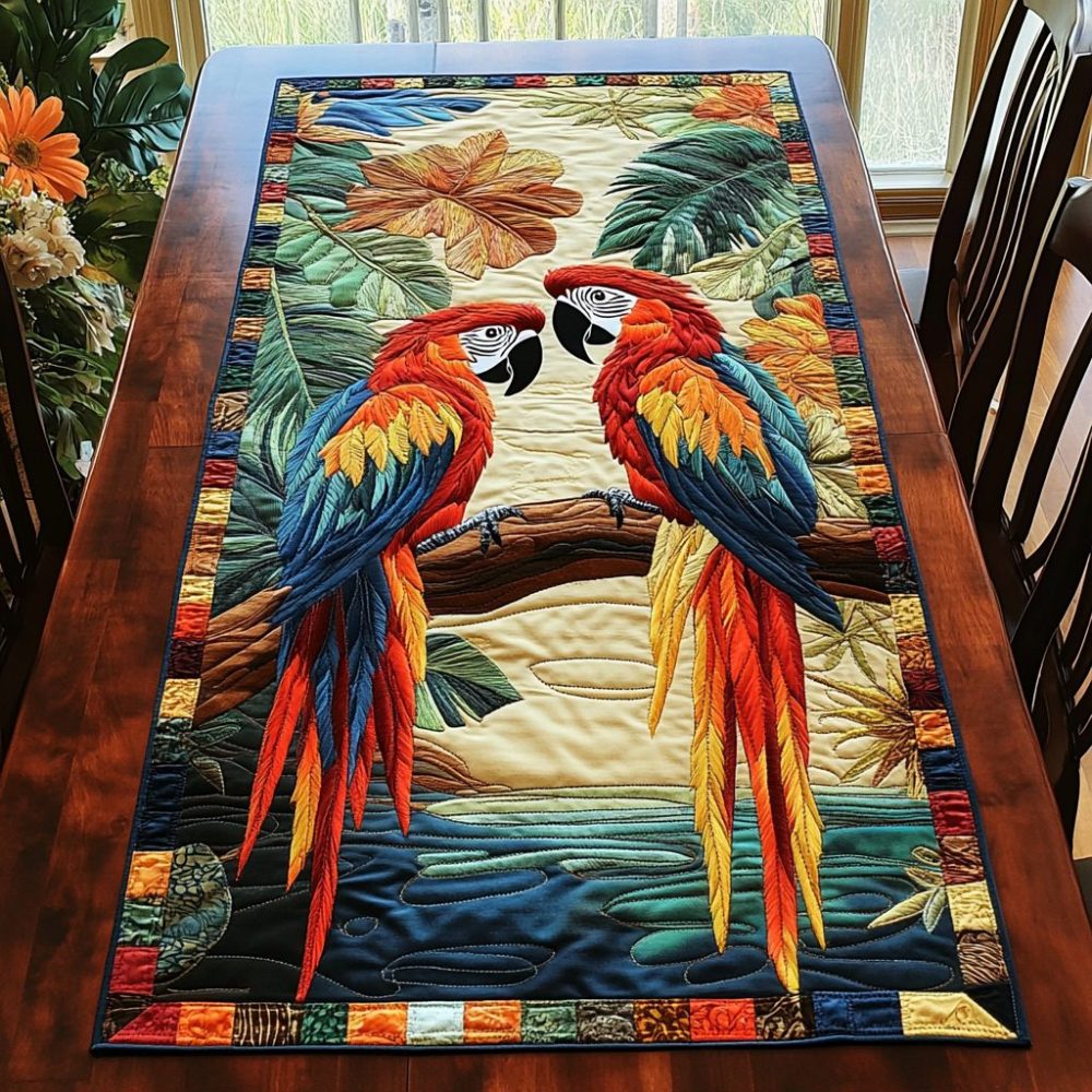 Tropical Wings Quilted Table Runner