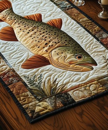 Trout Season Quilted Table Runner