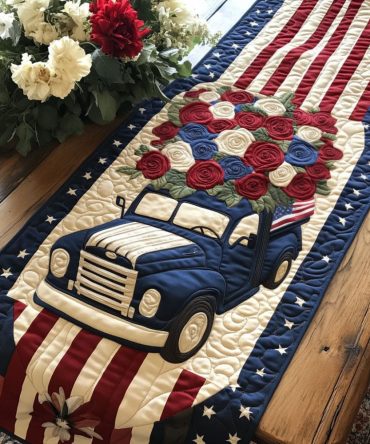 Truck Of Honor Quilted Table Runner