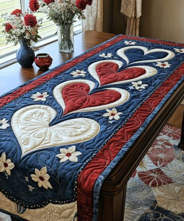 True Patriot Heart Quilted Table Runner