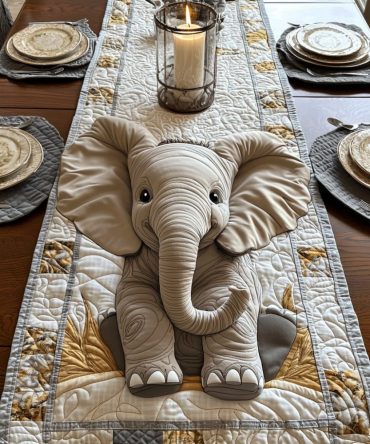 Trunkling Trails Quilted Table Runner