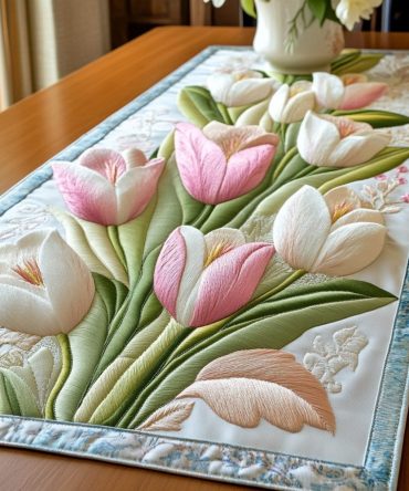 Tulip Bliss Quilted Table Runner