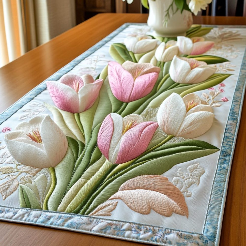 Tulip Bliss Quilted Table Runner
