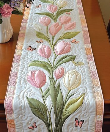 Tulip Fantasy Quilted Table Runner