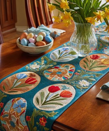 Tulip Garden Quilted Table Runner