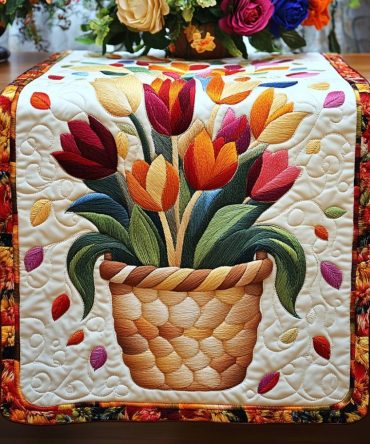Tulip Joy Quilted Table Runner