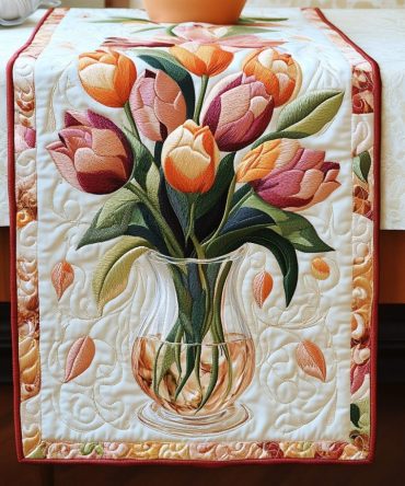 Tulip Love Affair Quilted Table Runner