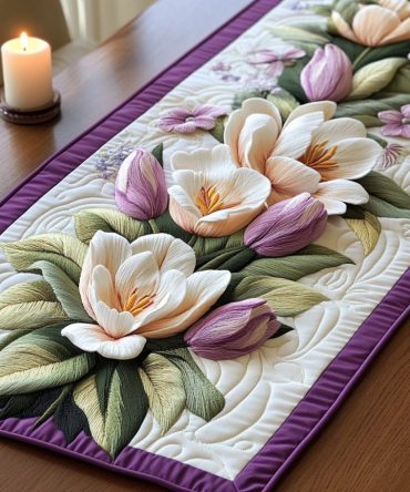 Tulip Magic Quilted Table Runner