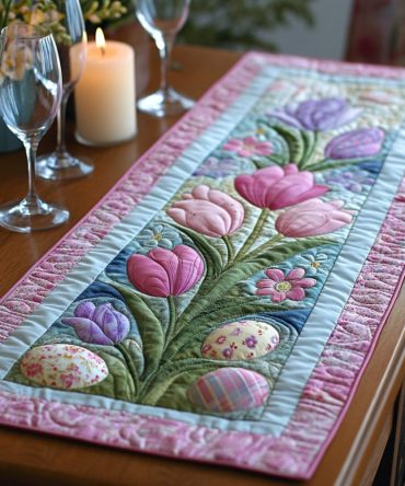 Tulip Trails Quilted Table Runner